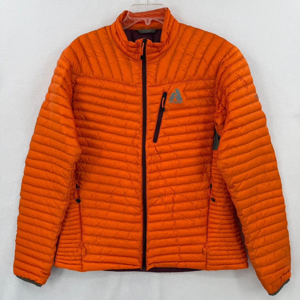 Eddie Bauer First Ascent Jacket Men Large Orange 800 Fill Down Puffer Expedition